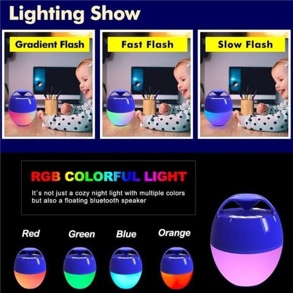 Portable Bluetooth Pool Speaker,Hot Tub Speaker with Colorful Lights,IP68 - Picture 2 of 5